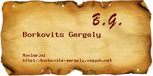 Borkovits Gergely névjegykártya